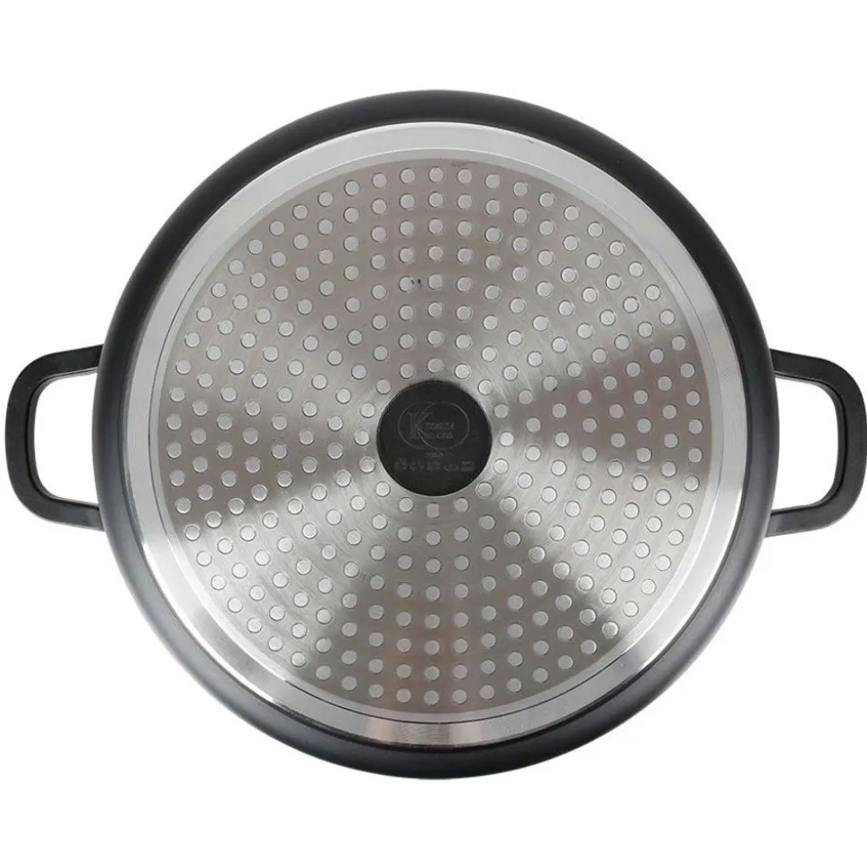 Aluguss-Servierpfanne Mit Glasdeckel Und Aromaknopf 28Cm
