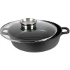 Aluguss-Servierpfanne Mit Glasdeckel Und Aromaknopf 24Cm
