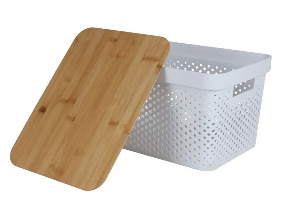 Aufbewahrungsbox Mit Bambus-Deckel 17L