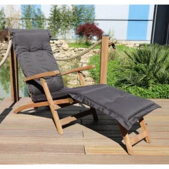 Auflage Teak Deckchair Braun-Anthrazit