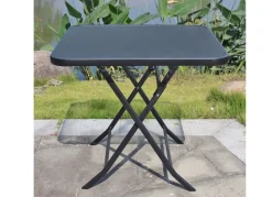 Balkon-Klapptisch Mit Glasplatte 70X70X70Cm Schwarz