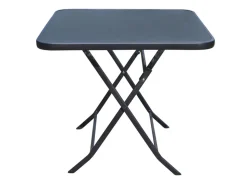 Balkon-Klapptisch Mit Glasplatte 70X70X70Cm Schwarz
