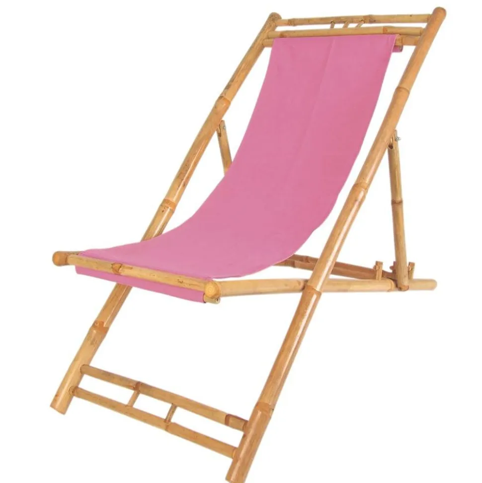 Bamboo Relax-Liegestuhl Pink
