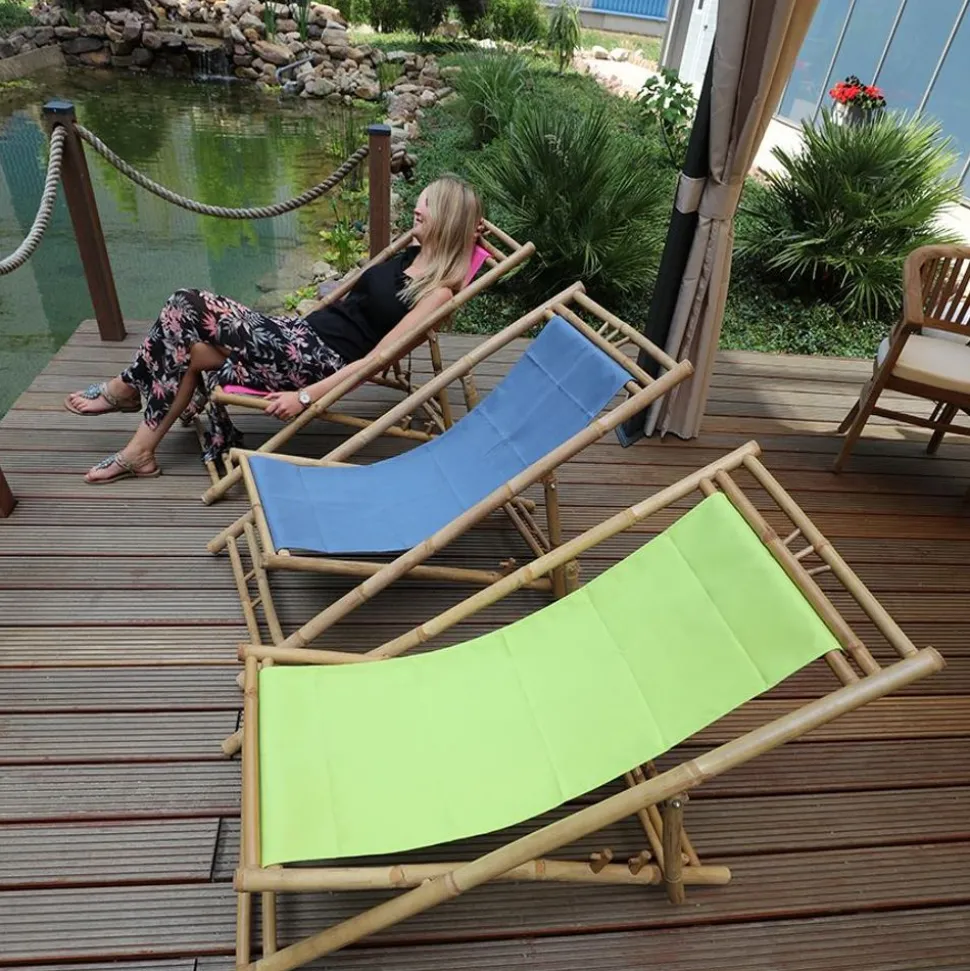 Bamboo Relax-Liegestuhl Pink
