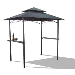 Bbq Grill-Pavillon Mit 2 Ablageflachen Anthrazit