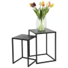 Beistelltische Aus Metall 2Er-Set Schwarz
