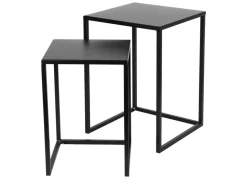 Beistelltische Aus Metall 2Er-Set Schwarz