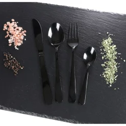 Besteck Aus Edelstahl 16-Teiliges Set Schwarz