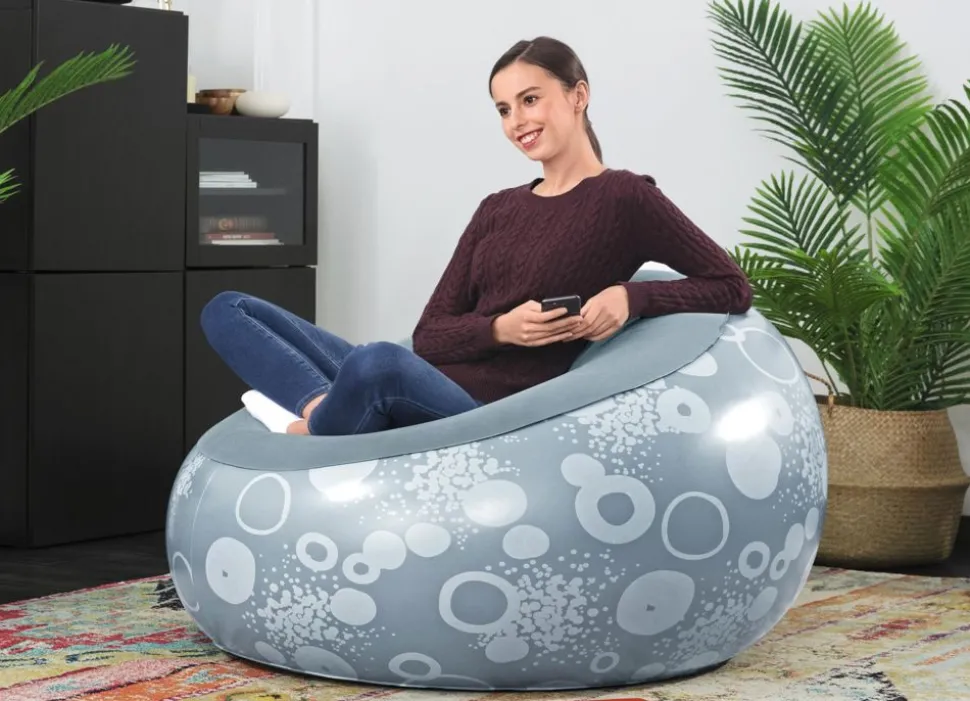 Bestway #75052 Aufblasbarer Sessel Inflate-A-Chair Blau Mit Print