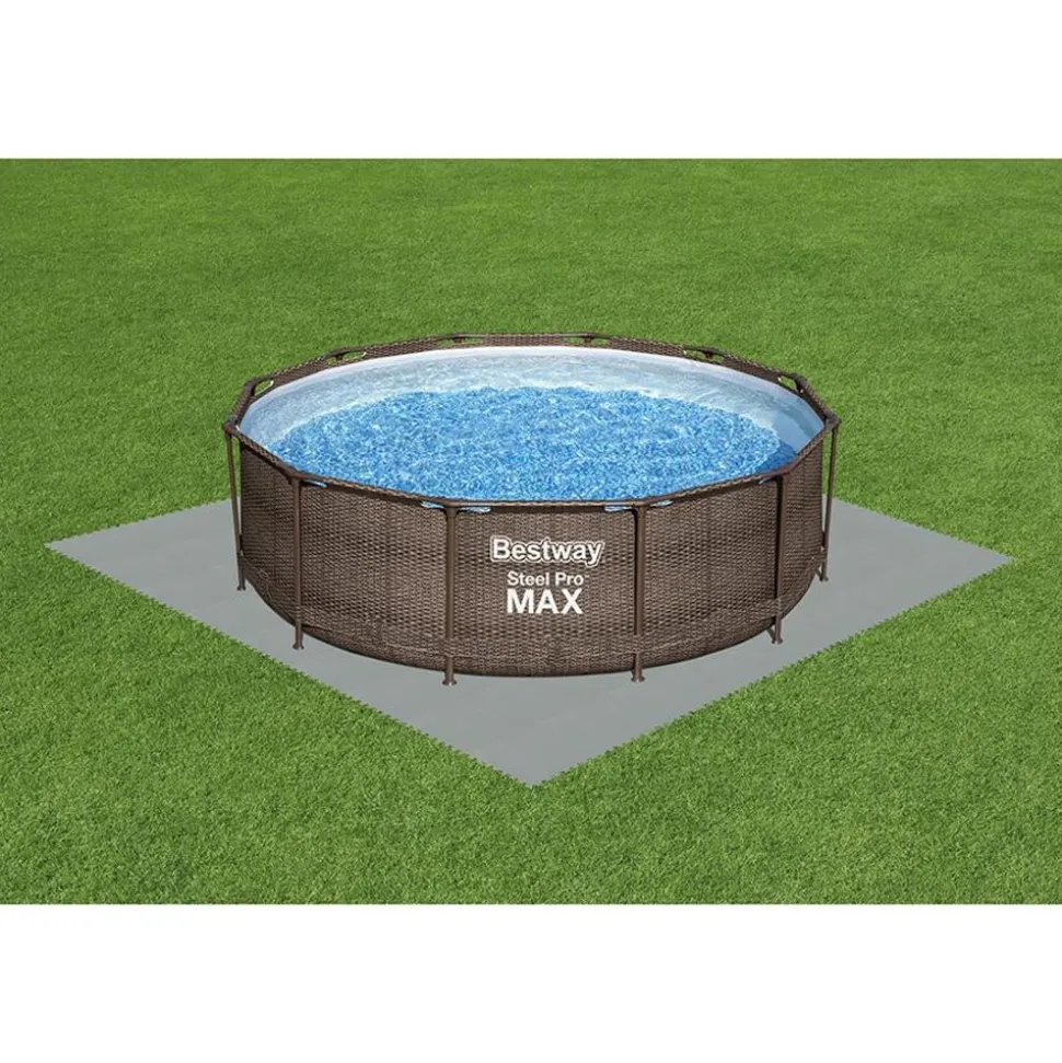 Bestway #58639 Bodenschutzplatten Fur Aufstellpools 50X50Cm 9Er-Set Grau