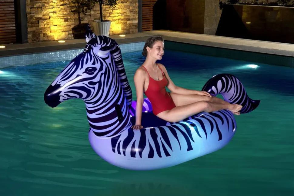Bestway #41406 Schwimmtier Zebra Mit Led-Beleuchtung 246X104X122Cm
