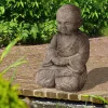 Betender Shaolin Monch Aus Beton 42Cm