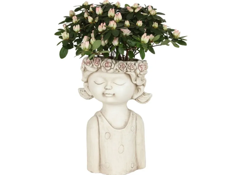 Blumentopf Madchen Mit Blumenkranz Design 1