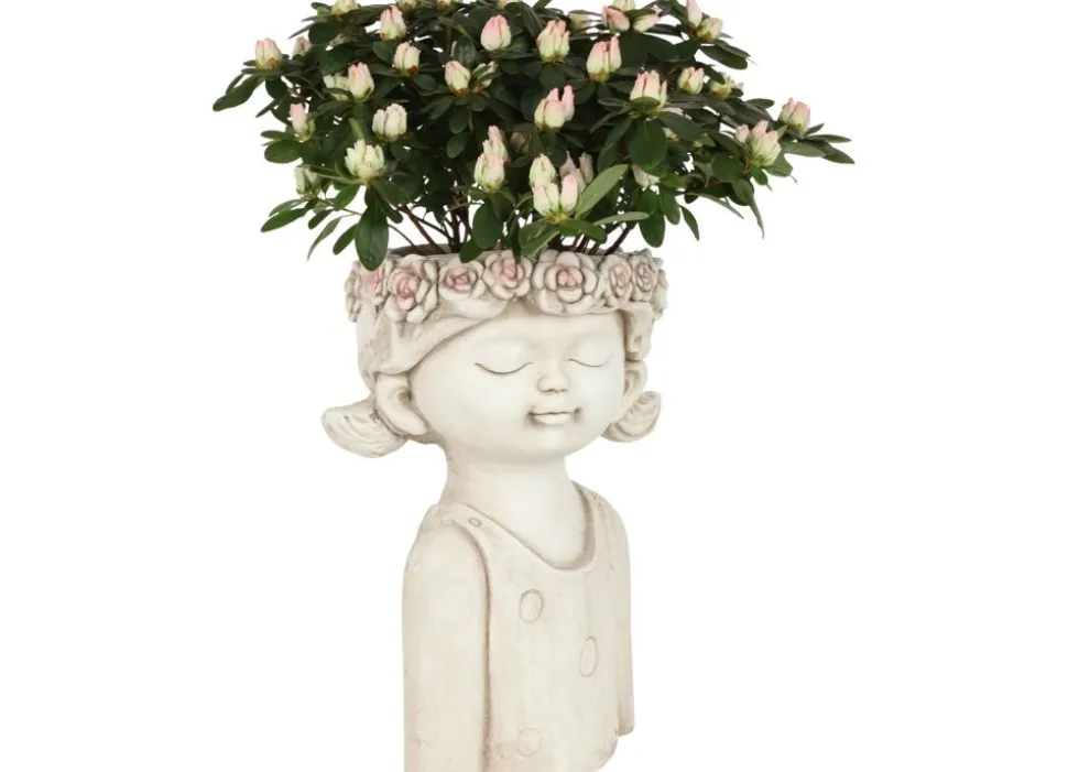 Blumentopf Madchen Mit Blumenkranz Design 1