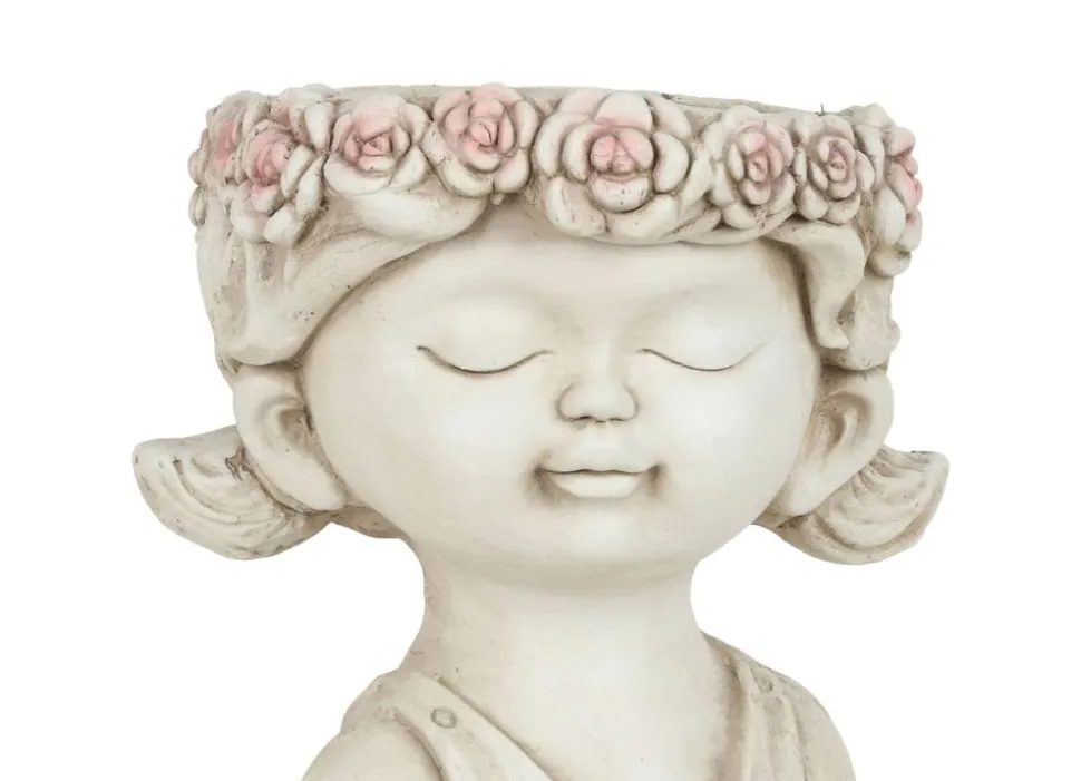 Blumentopf Madchen Mit Blumenkranz Design 1