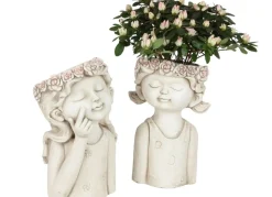 Blumentopf Madchen Mit Blumenkranz Design 1