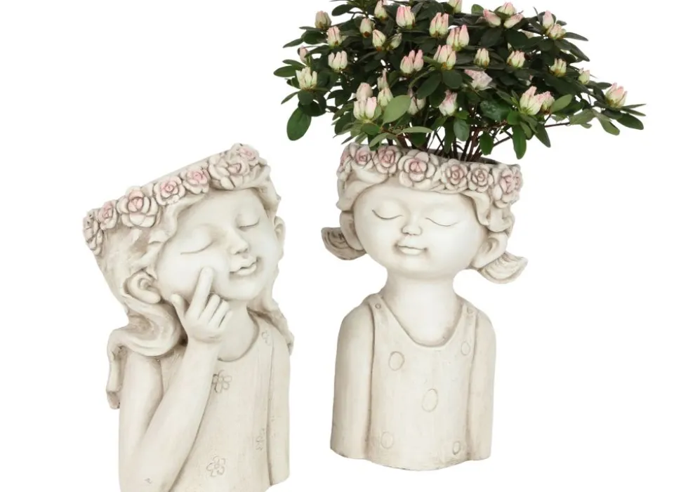 Blumentopf Madchen Mit Blumenkranz Design 1