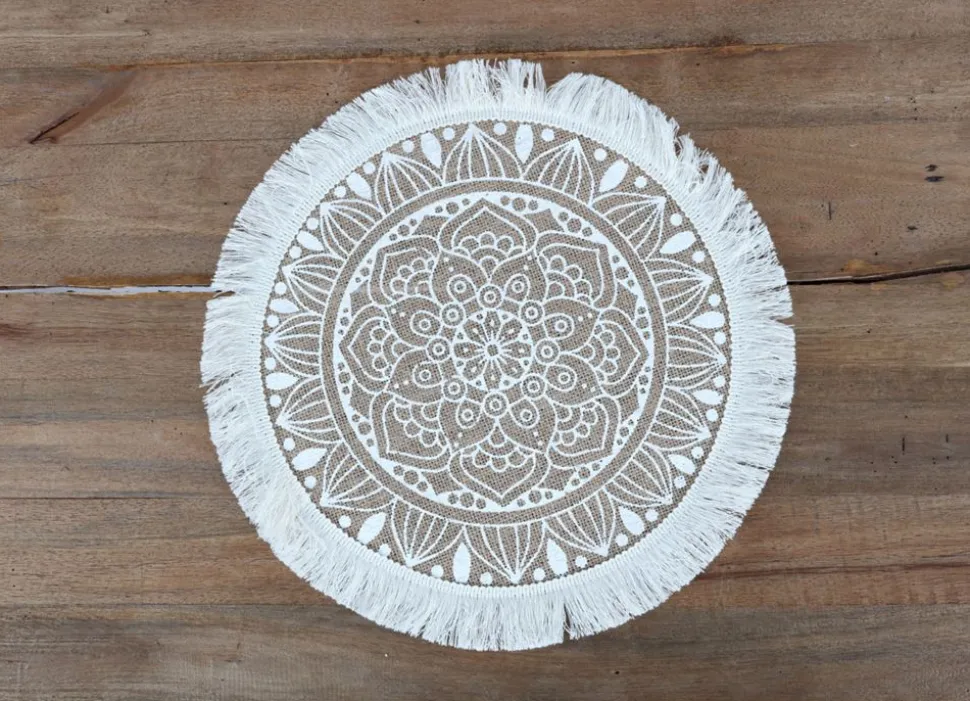 Boho-Platzset Aus Jute Mit Fransen 38Cm