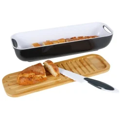 Brotkasten-Set Mit Schneidebrett & Brotmesser