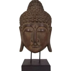Buddha-Maske Aus Albesia-Holz 65Cm