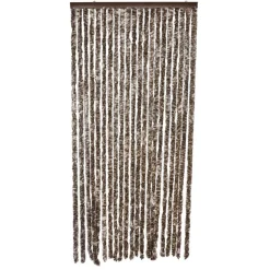 Chenille-Flauschvorhang 90X200Cm Beige/Braun