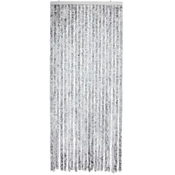 Chenille-Flauschvorhang 90X200Cm Grau/Weis