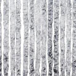 Chenille-Flauschvorhang 90X200Cm Grau/Weis