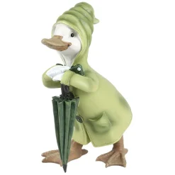 Deko-Ente Mit Regencape & Schirm