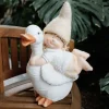 Dekofigur Madchen Mit Gans 32X51X20Cm