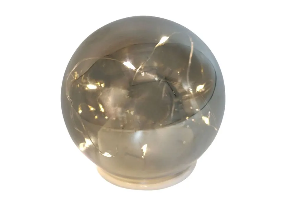 Deko-Glaskugel Mit 8 Leds Und Timer 10Cm Warmweis