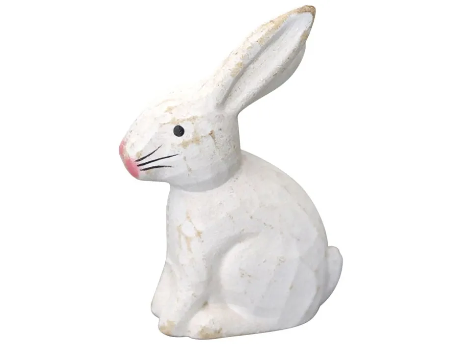 Deko-Hasen White Washed Aus Holz 3-Teilig
