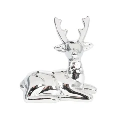 Deko-Hirsch 17X17X8Cm Hochglanzend Silber