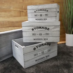 Deko-Holzkisten Storage 3Er-Set