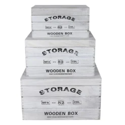 Deko-Holzkisten Storage 3Er-Set