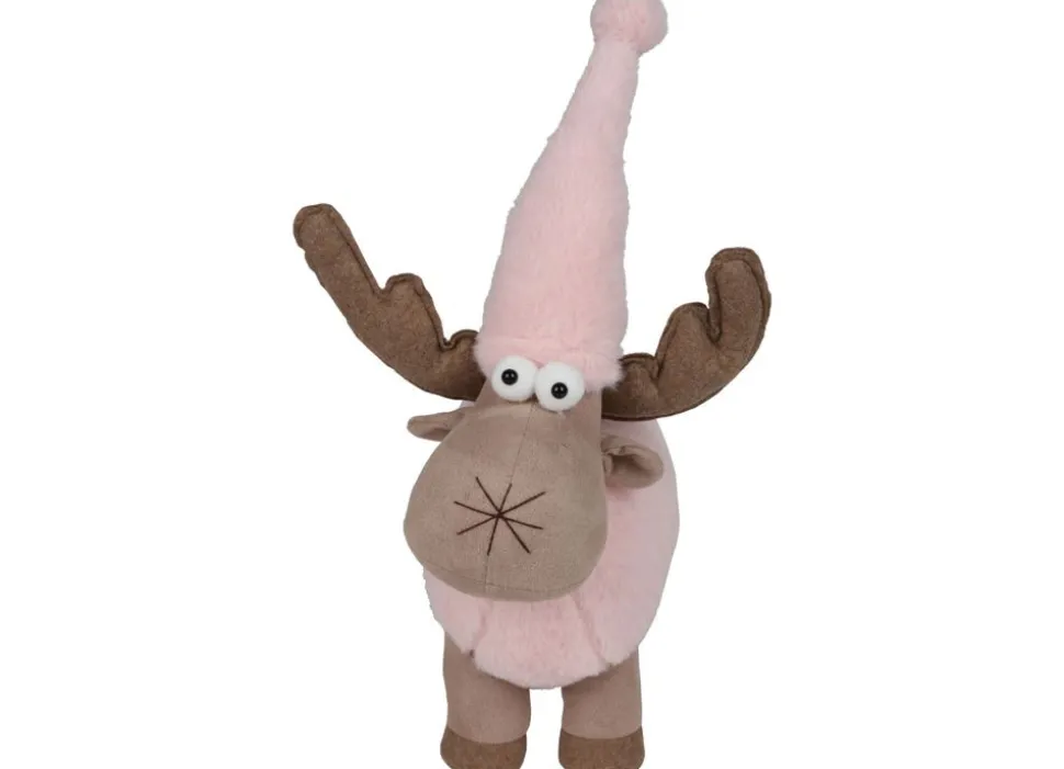 Deko-Rentier Mit Zipfelmutze 29X24X42Cm Rosa/Beige