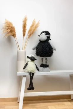 Deko-Schaf Kantenhocker 48Cm Schwarz/Weis