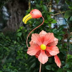 Dekostecker Mit Windspiel Flamingo/Kolibri 90Cm