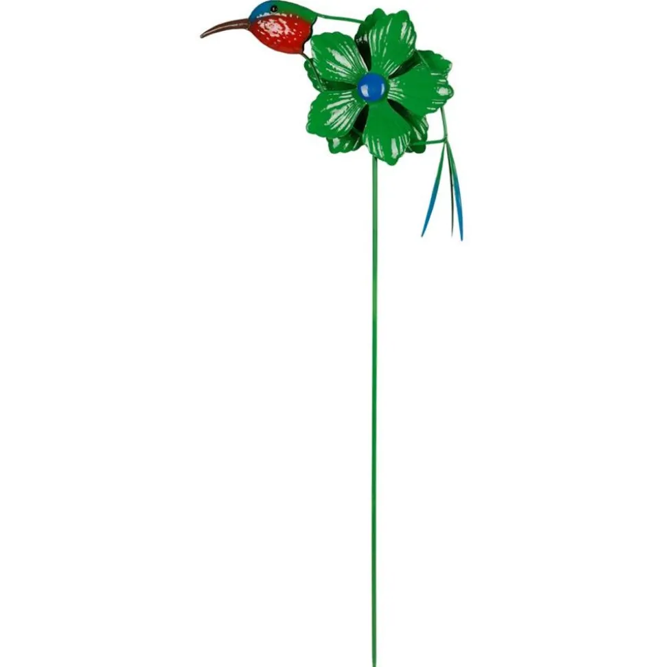 Dekostecker Mit Windspiel Flamingo/Kolibri 90Cm