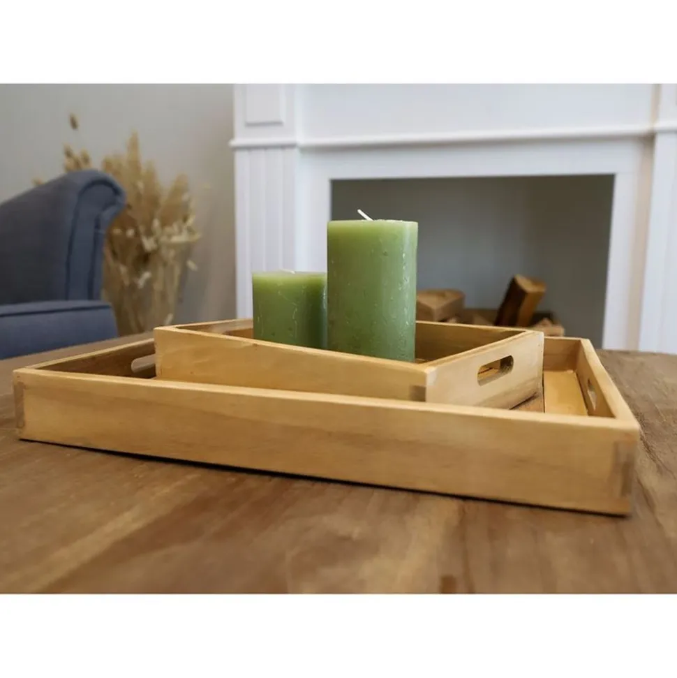 Deko-Tablett Aus Holz 39X5X28,5Cm