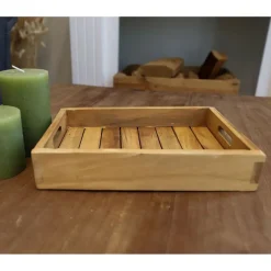 Deko-Tablett Aus Holz 26X5X18Cm