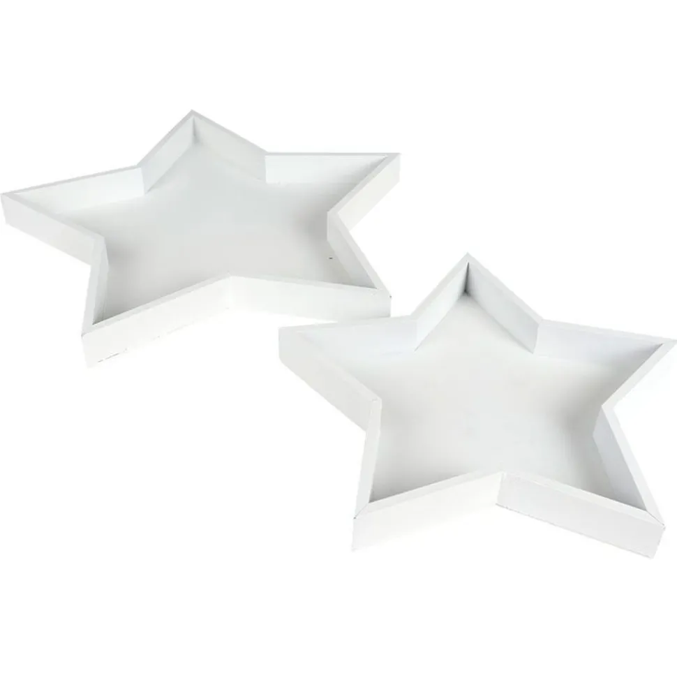 Dekotablett-Set Stern 2-Teilig Weis