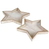 Dekotablett-Set Stern 2-Teilig Aus Holz Natur Im Used-Look