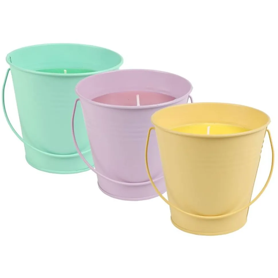 Duftkerze Citronella Im Bunten Zinktopf 11X10Cm
