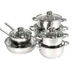 Edelstahl-Kochtopf-Set 12-Teilig