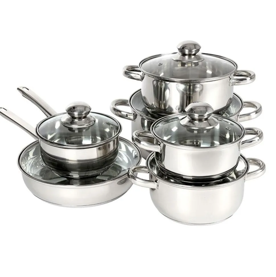 Edelstahl-Kochtopf-Set 12-Teilig