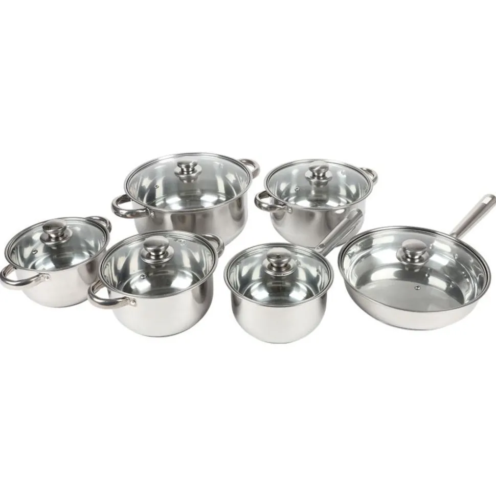 Edelstahl-Kochtopf-Set 12-Teilig
