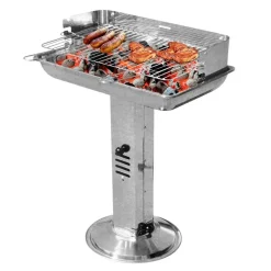 Edelstahl-Saulengrill 50X76X31Cm