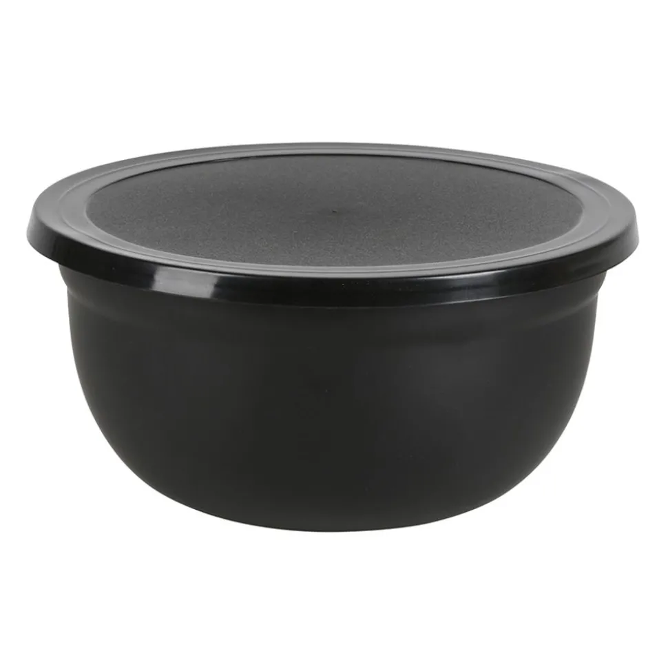 Edelstahl-Schussel-Set Mit Deckel Schwarz 3-Teilig