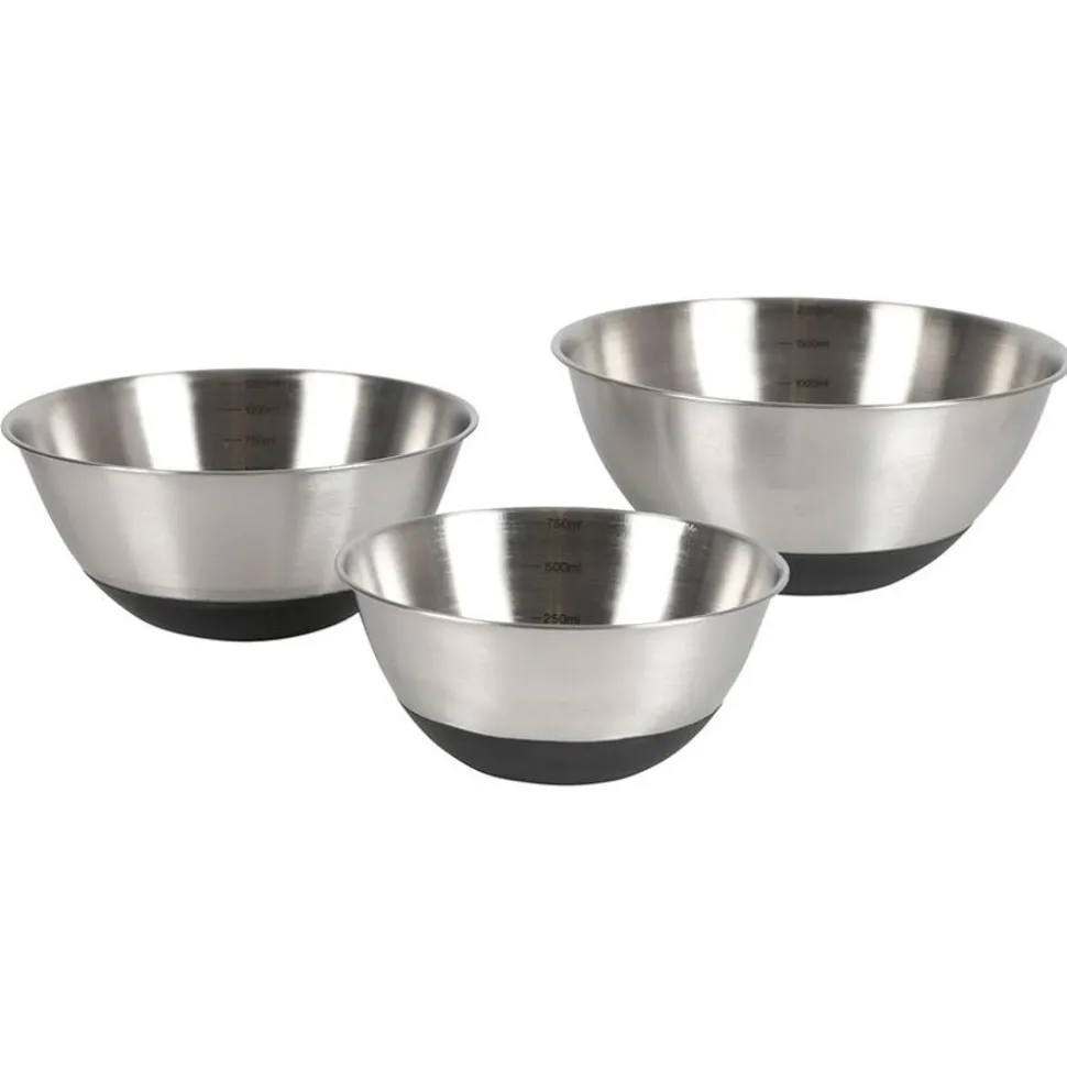 Edelstahl-Schusselset Mit Silikonboden 3-Teilig