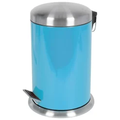 Edelstahl-Treteimer 12L Hellblau